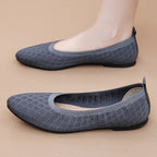 Damen atmungsaktive und elegante Ballerinas mit flexiblem Strickdesign R&B