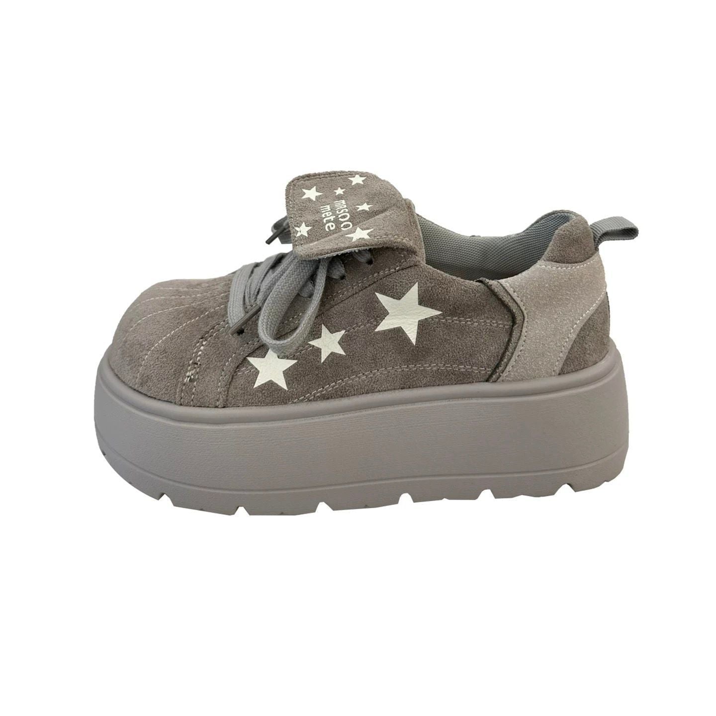Damen Plateau-Sneaker mit modischen Sternen-Details und bequemem Klettverschluss