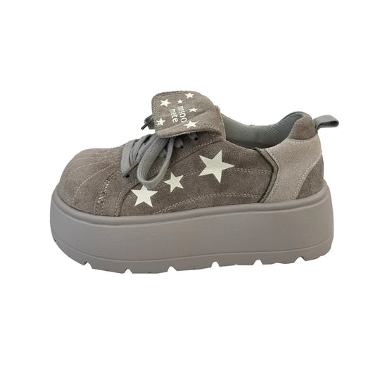 Damen Plateau-Sneaker mit modischen Sternen-Details und bequemem Klettverschluss R&B