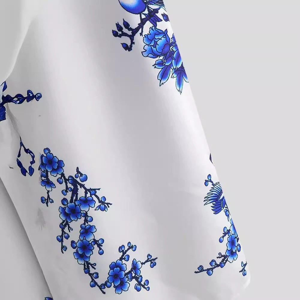 Herren Kurzarmhemd mit elegantem floralem Druck und hochwertigem Material R&B