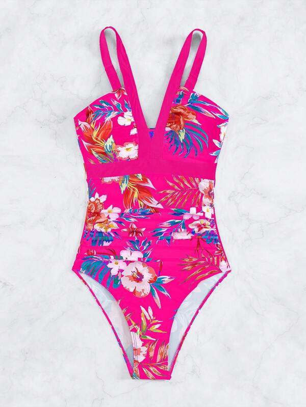 Damen Einteiliger Badeanzug mit anspruchsvollem Floral-Design R&B