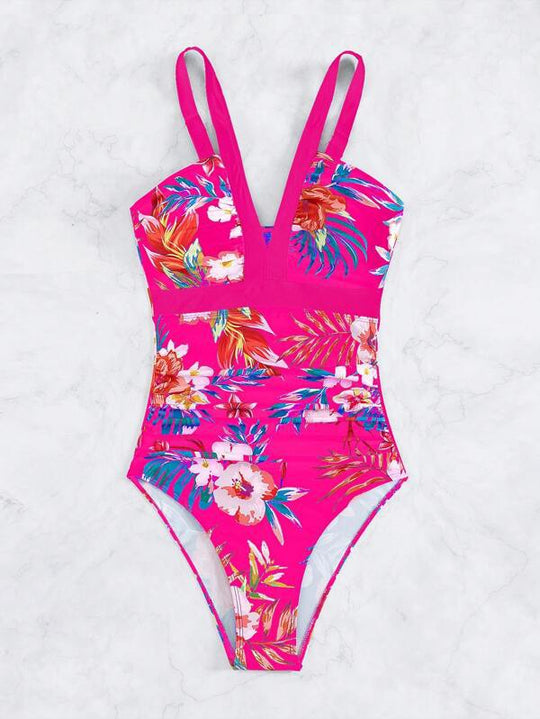 Damen Einteiliger Badeanzug mit anspruchsvollem Floral-Design R&B