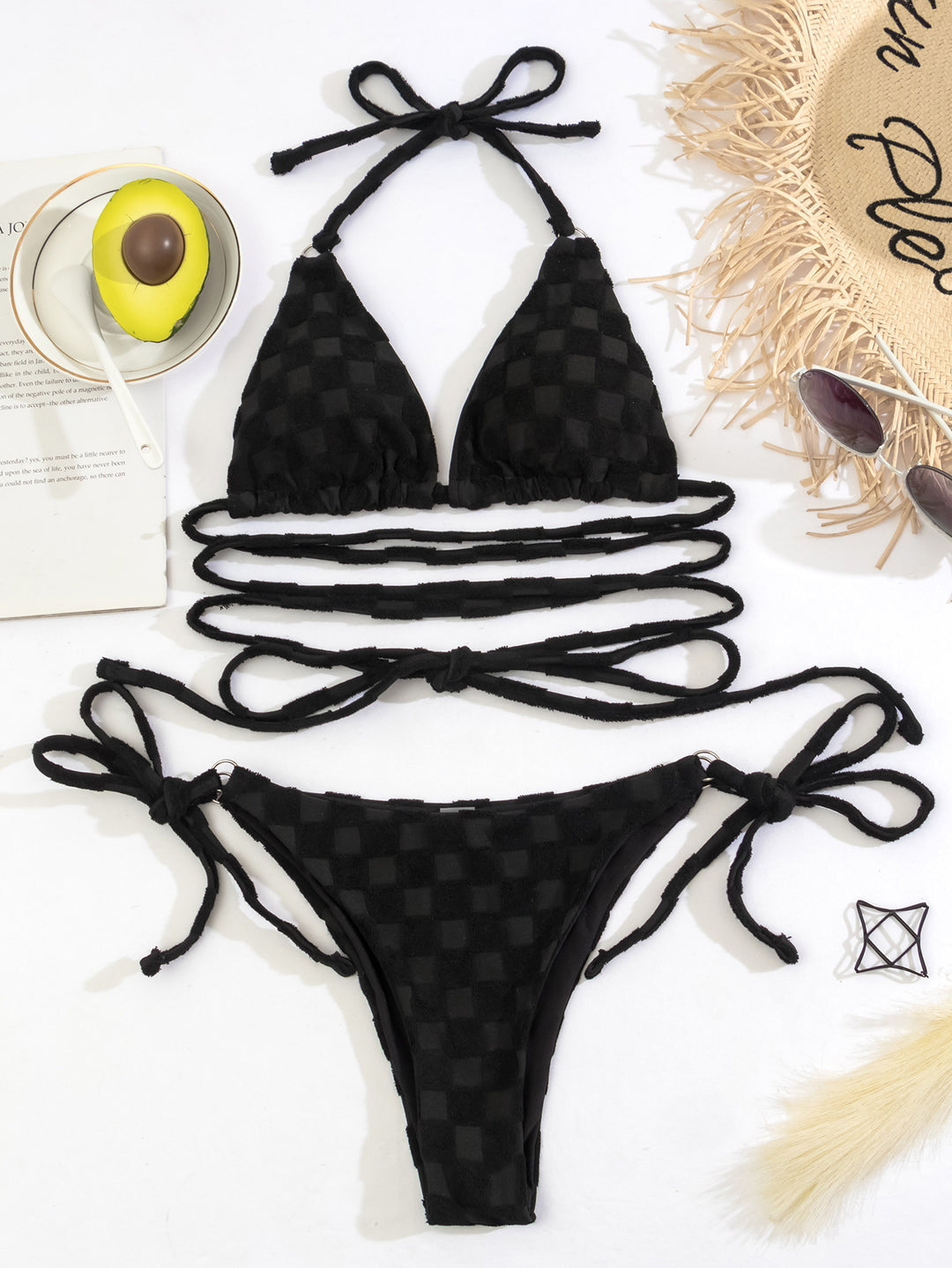 Damen Triangel-Bikini mit raffinierten Bindungselementen R&B