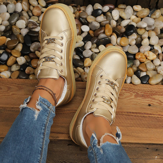 Damen Sneakers mit goldenen Akzenten R&B