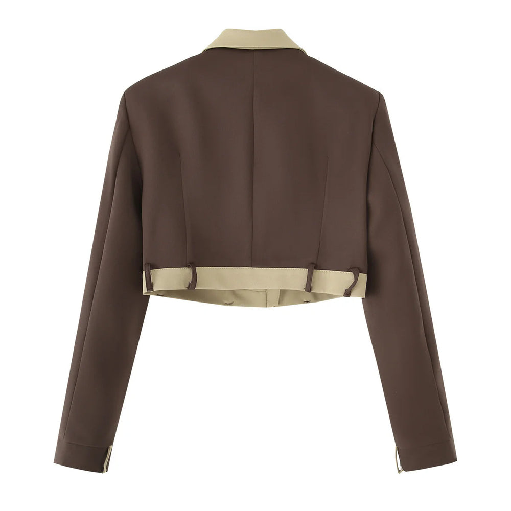 Damen cropped Blazer- und Hosen-Ensemble R&B