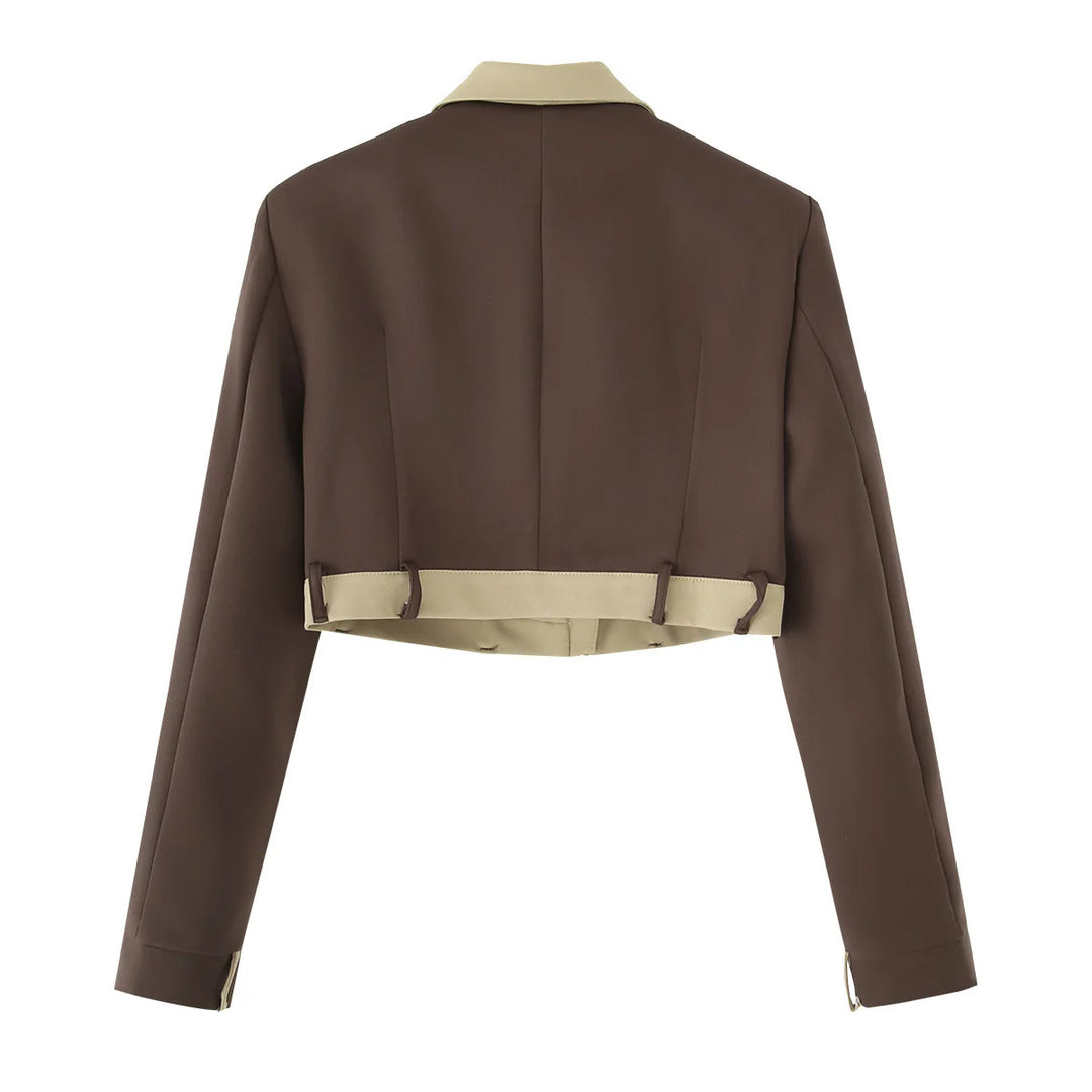 Damen cropped Blazer- und Hosen-Ensemble R&B