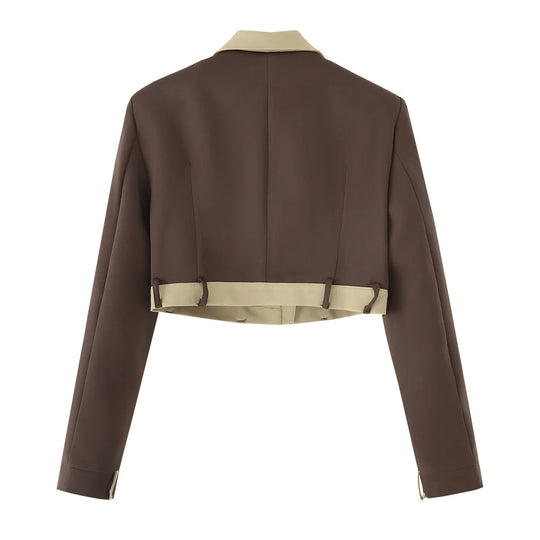 Damen cropped Blazer- und Hosen-Ensemble R&B