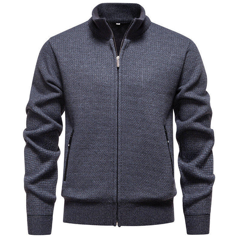 Herren Strickjacke mit modernem Zipper und seitlichen Reißverschlusstaschen R&B