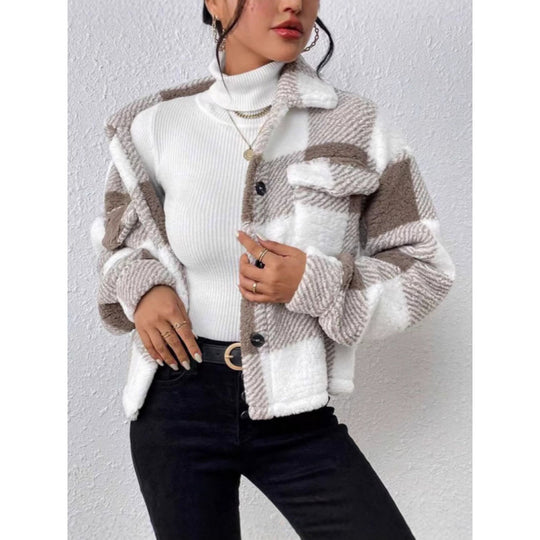 Damen Fleecejacke mit Karomuster R&B