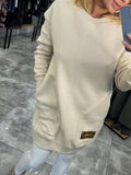 Damen lässiger Hoodie mit praktischen Taschen und dekorativen Details R&B