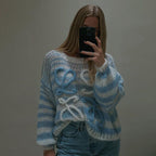 Damen gemütlicher und trendiger Strickpullover mit einzigartigem Design R&B