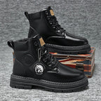 Herren Schnürstiefel aus hochwertigem Leder mit dicker Sohle R&B