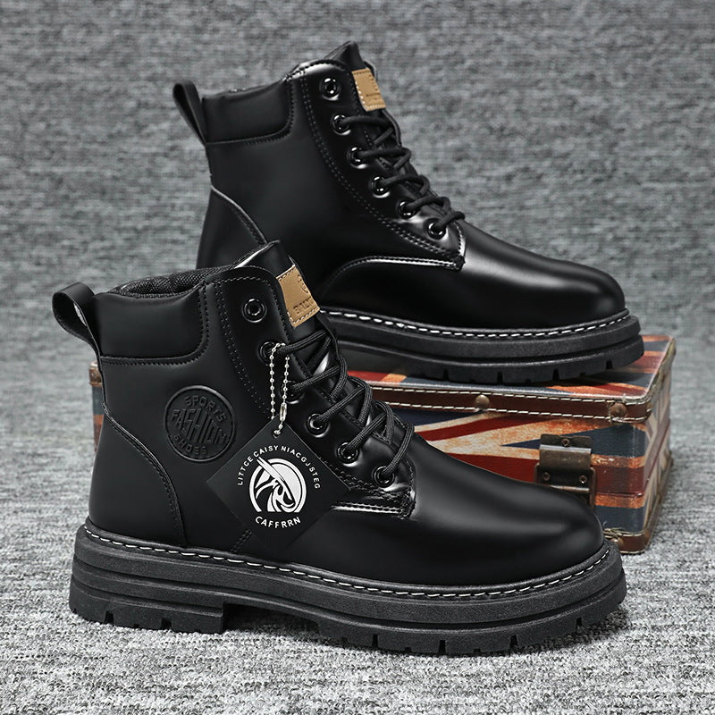 Herren Schnürstiefel aus hochwertigem Leder mit dicker Sohle R&B