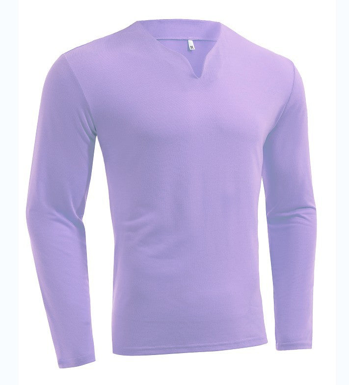 Herren nan Langarmshirt mit V-Ausschnitt Slim Fit Baumwollmix und elastischem Komfortbund R&B