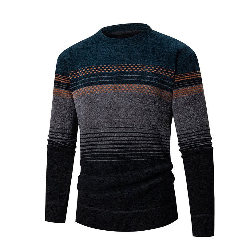 Herren modischer Pullover mit einzigartigem Strukturdesign und mehrfarbigem Muster