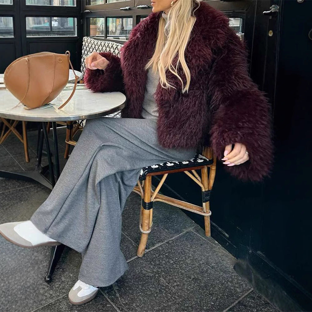 Damen Kunstfellmantel im modischen Oversized-Schnitt R&B