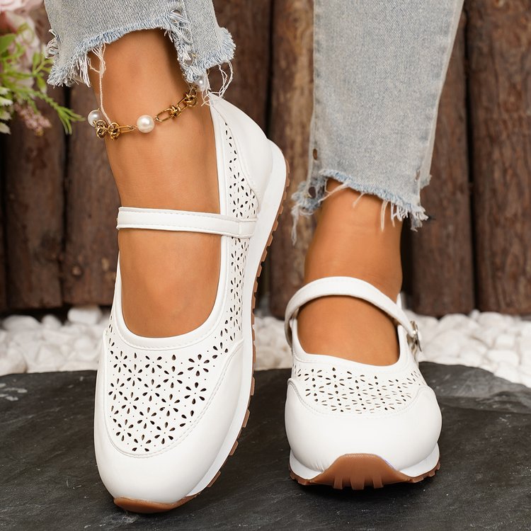 Damen Atmungsaktive Ballerinas mit dekorativer Perforation R&B