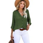 Damen Leichte und luftige Bluse mit Knopfleiste R&B