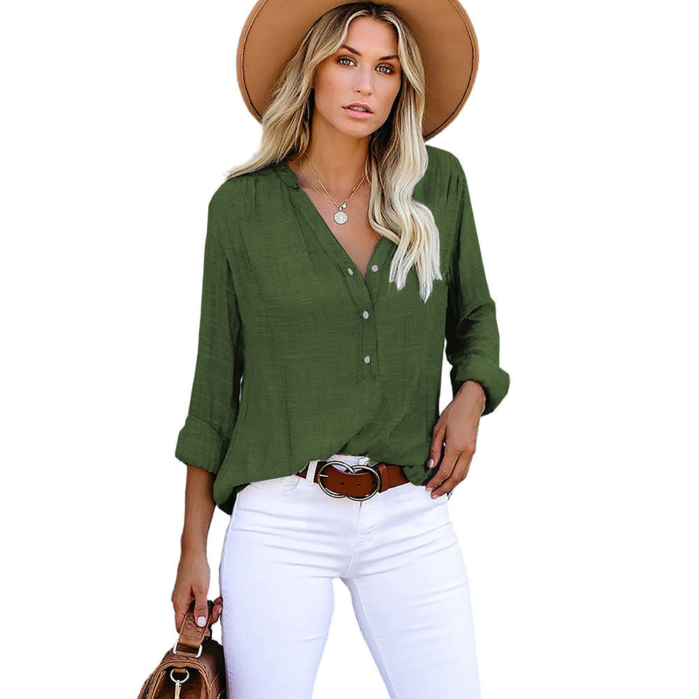 Damen Leichte und luftige Bluse mit Knopfleiste R&B