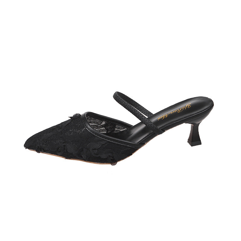 Damen Slingback-Pumps mit floralen Spitzenelementen R&B