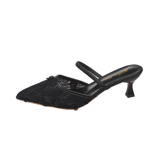 Damen Slingback-Pumps mit floralen Spitzenelementen R&B