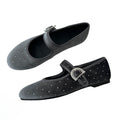 Damen Ballerina-Schuhe mit modischem Riemchen und funkelndem Schmuckdetail R&B
