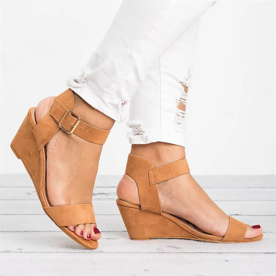 Damen Wedge-Sandalen mit verstellbaren Riemen und rutschfester Sohle R&B