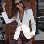 Damen Eleganter Taillierter Blazer mit Knotenverschluss R&B