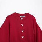 Damen Strickjacke mit herzförmigen Knöpfen R&B
