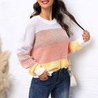 R&B | Modischer Strickpullover Im Farbblockdesign