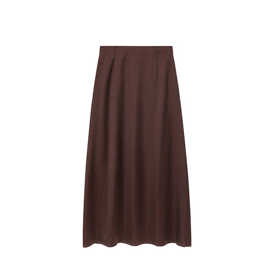 Damen Bodenlanger Satin Maxi-Rock R&B