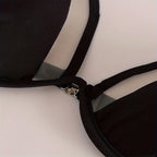 Damen Triangel-Bikini mit transparenten Einsätzen und elegantem Bündchen R&B