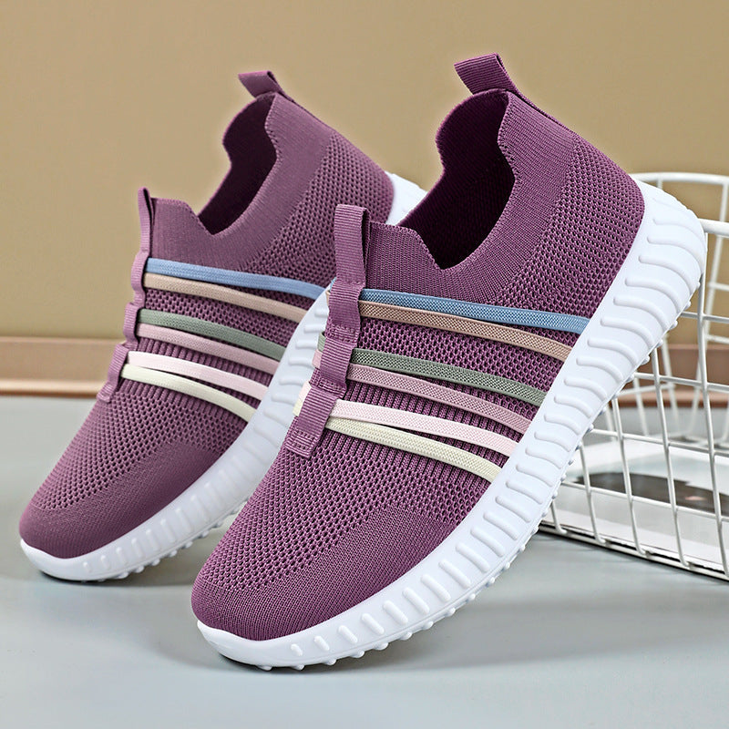 Damen Atmungsaktive und flexible Slip-On Sneakers mit elastischem Band R&B