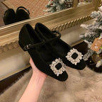 Damen Elegante Ballerinas mit Schmuckakzent und komfortablem Riemchen