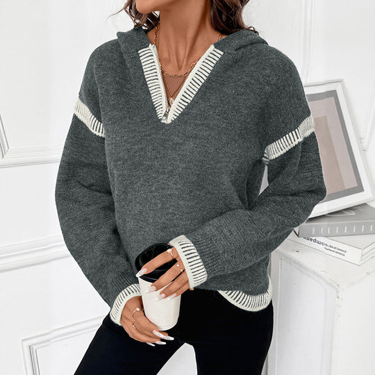 Damen sportliches Sweatshirt mit dekorativem Reißverschluss und hohem Kragen R&B