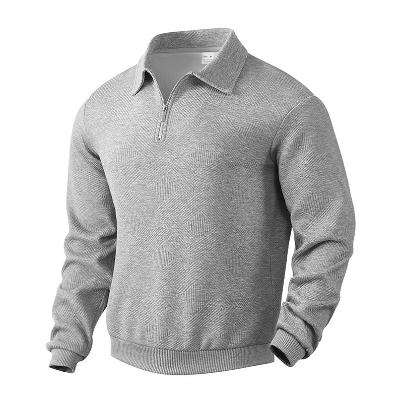 Herren Sportlicher Pullover mit Reißverschluss und strukturiertem Design R&B