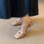 Damen elegante Riemchen-Pumps mit modischer Schnallenverzierung und komfortablem Blockabsatz R&B
