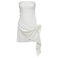 Damen kurzes Wickelkleid mit Blumenapplikation R&B