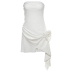 Damen kurzes Wickelkleid mit Blumenapplikation R&B