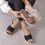 Damen Wedge-Pantoletten mit lässigem Riemen und komfortabler Fersenerhöhung R&B