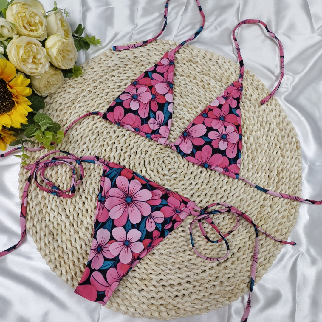 Damen Triangel-Bikini mit verstellbaren Bändern und elegantem minimalistischem Design R&B