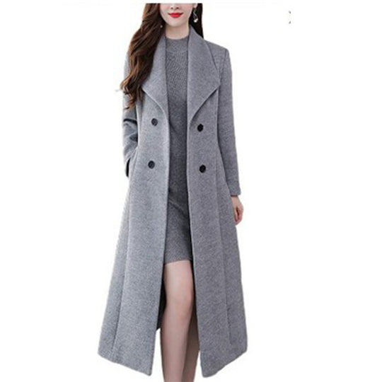 Damen Lange Wollmantel R&B