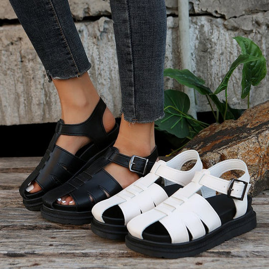 Damen Geschlossene Sandalen mit verstellbarem Riemen R&B