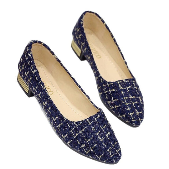 Damen Ballerinas mit schicker Struktur und modernem Absatz R&B