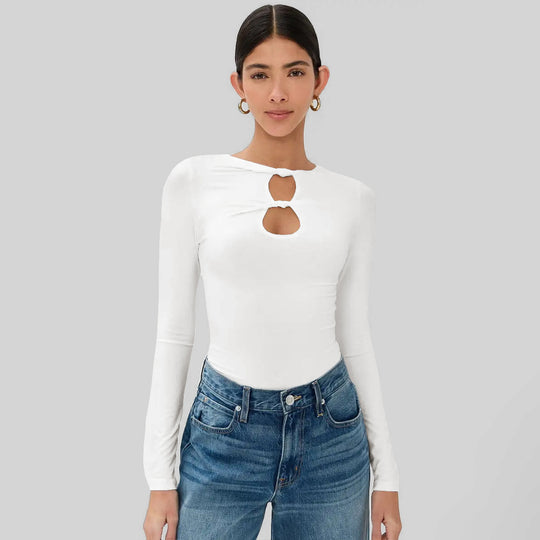 Damen Langarm Oberteil mit raffinierten Cut-Outs und eleganten Details R&B