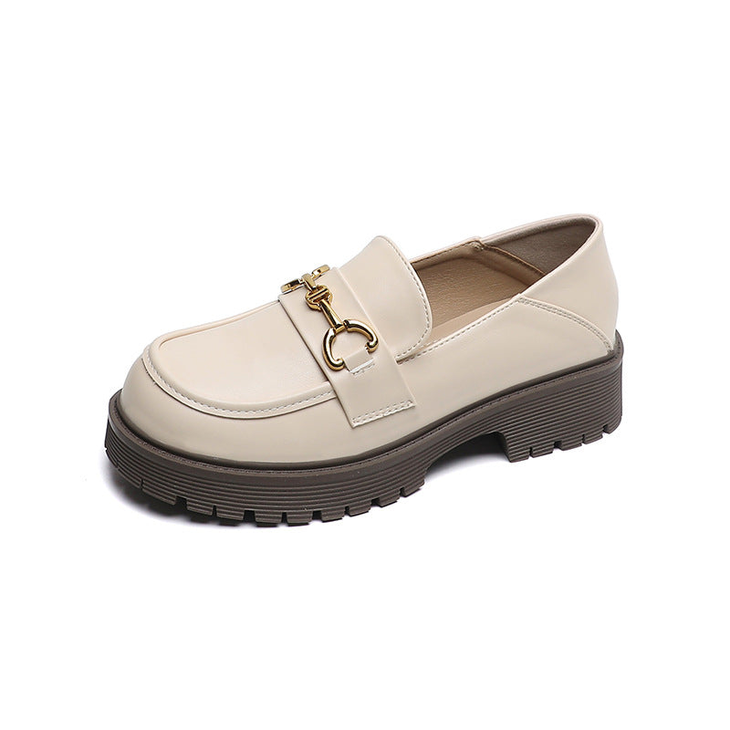 Damen Mokassin-Schuhe mit modischer Schnallenverzierung und robuster Sohle
