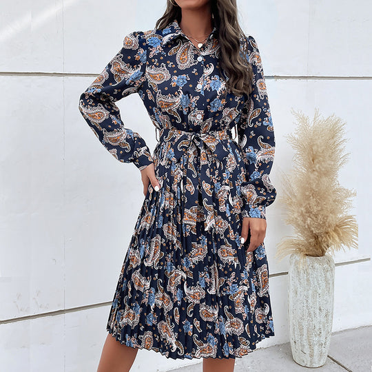 Damen Midi Kleid mit floralen Mustern R&B