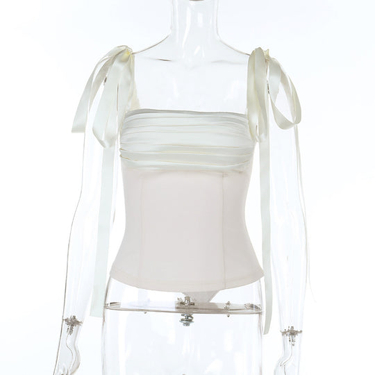 Damen Bandeau-Oberteil mit feinen Rüschendetails R&B