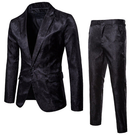 Herren elegantes Anzug-Set mit feinem Paisleymuster R&B