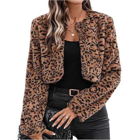 Damen modischer Leopardenplüschjacke R&B